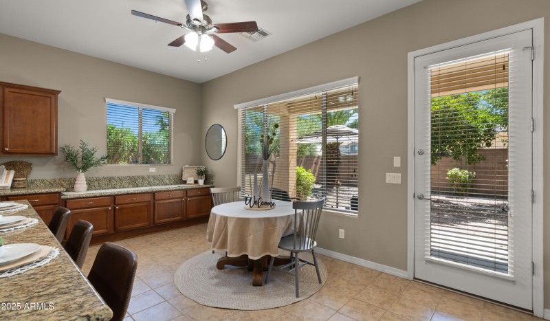 Kitchen Overlooks backyard