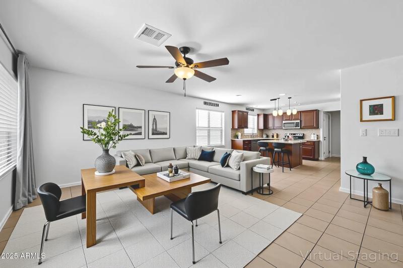 Virtually Staged Open Kitchen