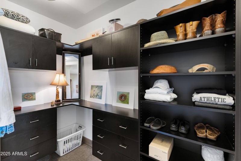 Primary bedroom double closets