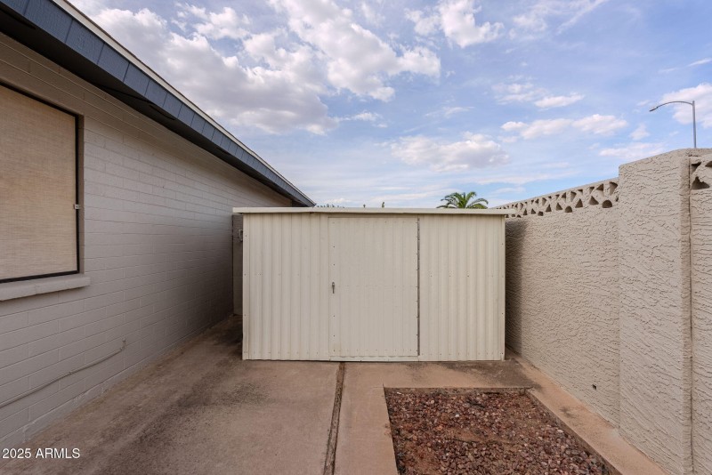 Shed in backyard