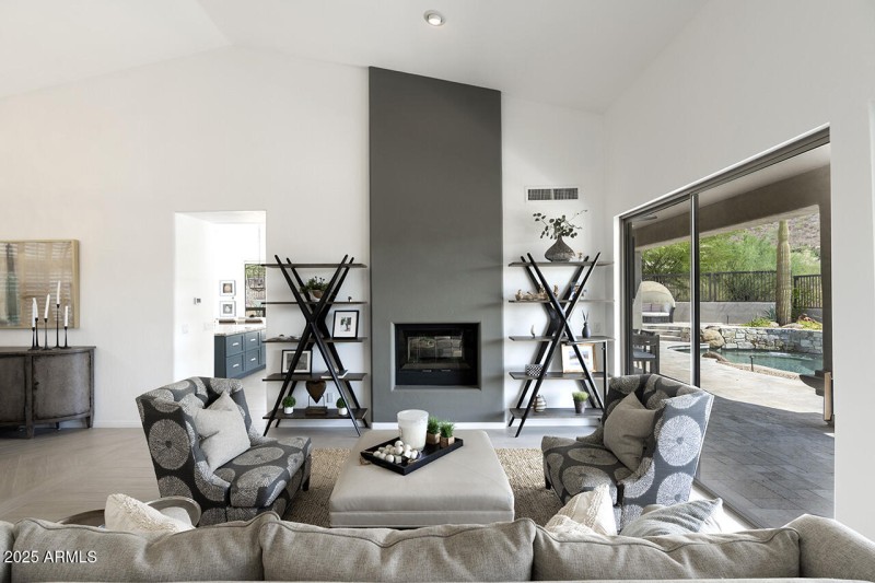 Living Room with Two Sided Fireplace
