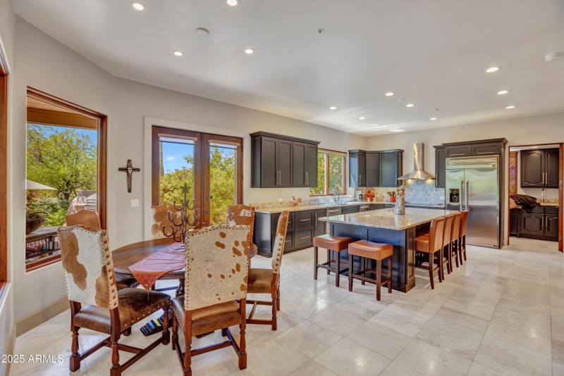 Dining open to the kitchen