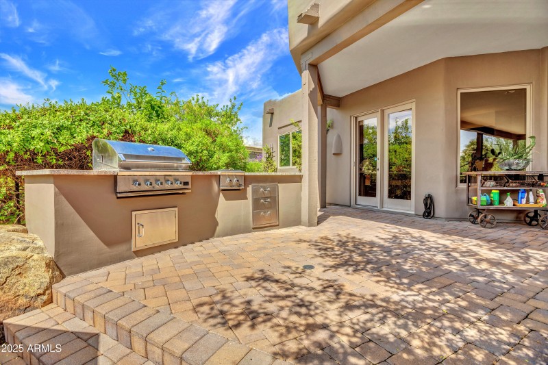 Cooking station with gas BBQ & cooktop