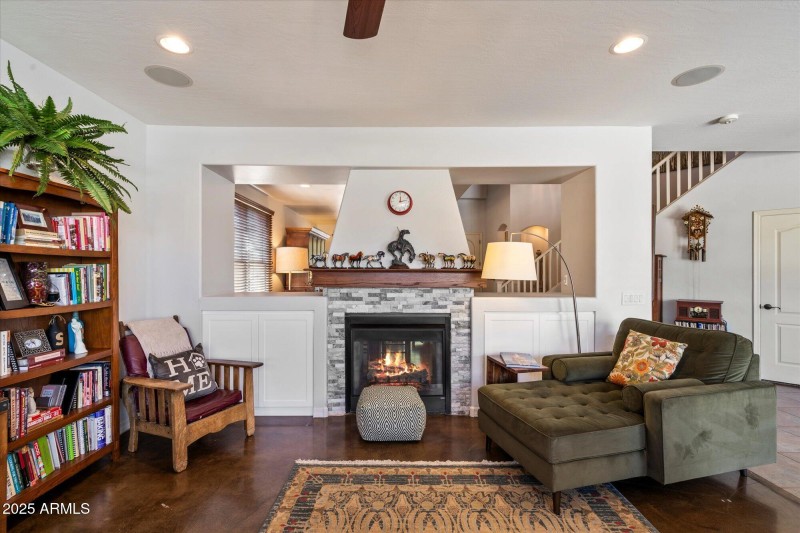 Two Way Fireplace between living rooms