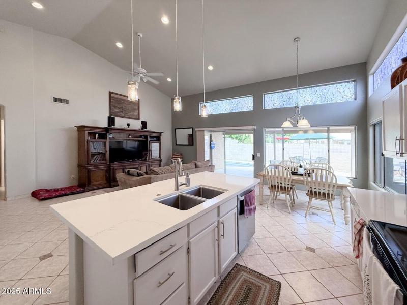 Huge Quartz Kitchen Island