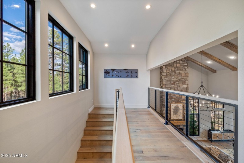 Bridge overlooking living room