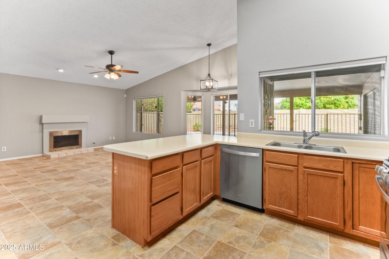 Kitchen into Great Room