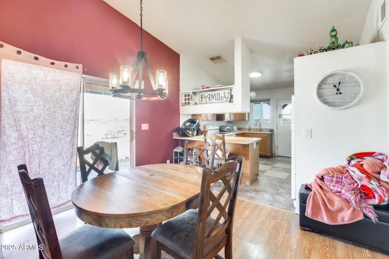 Dining and sliding door to patio