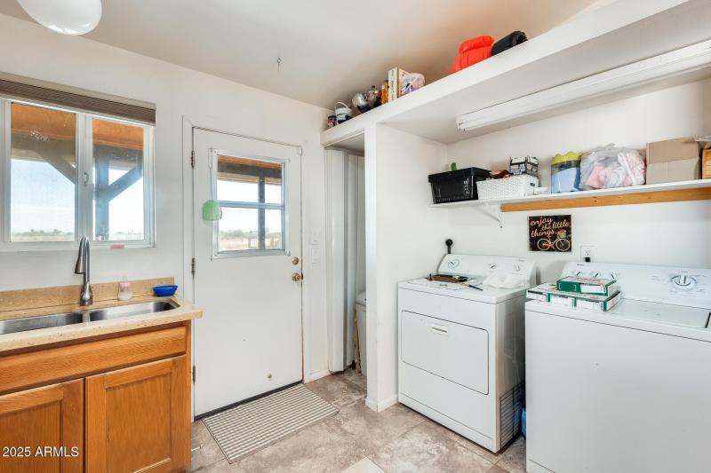 Laundry inside kitchen