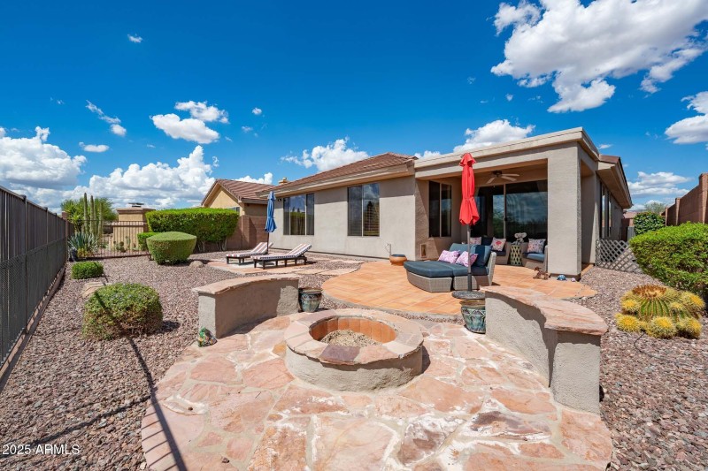 Firepit in backyard