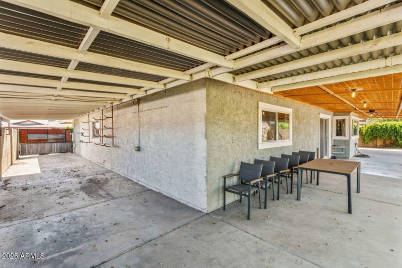 Patio and Covered Side yard