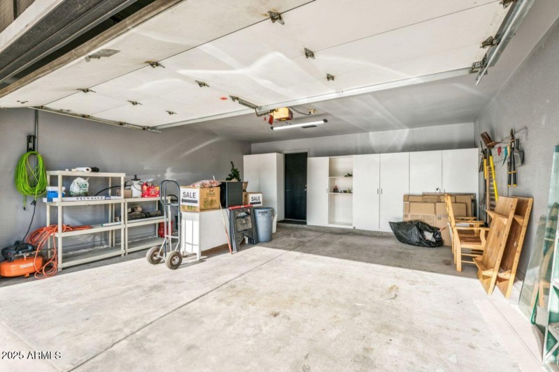Two Car Garage with Cabinets