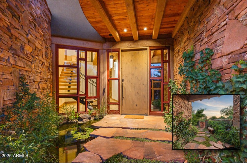 Front Courtyard with Pond