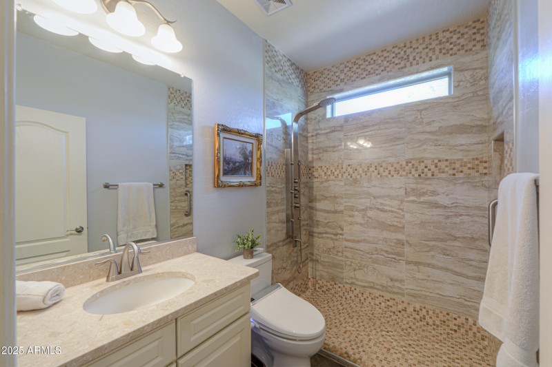 Guest tiled shower