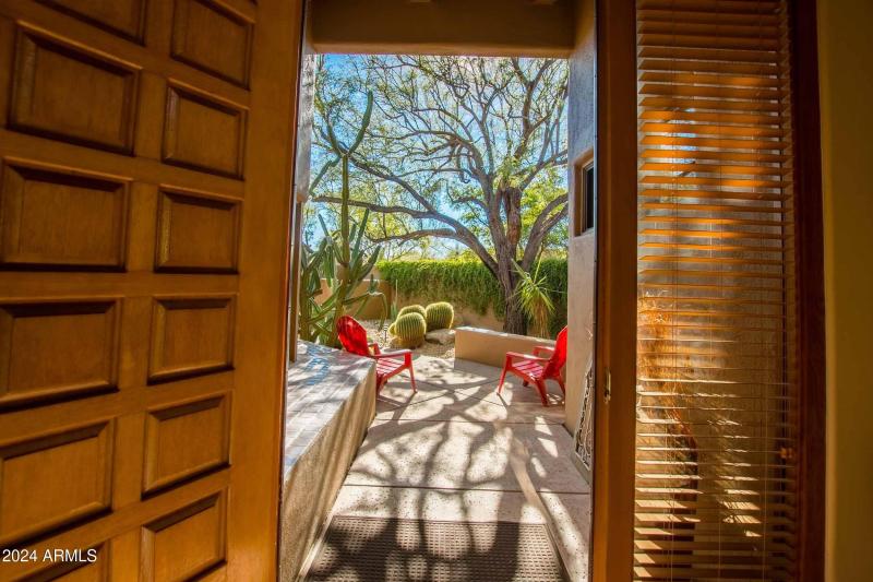 looking out front door