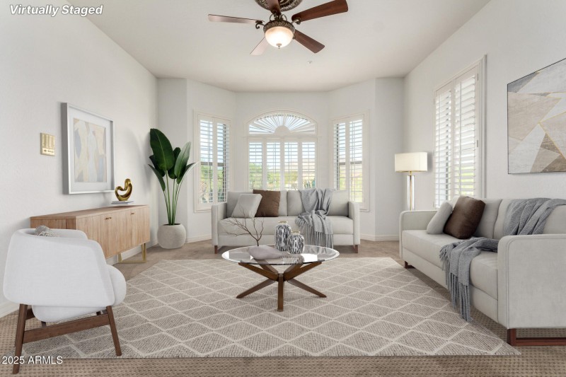 Living room - virtually staged