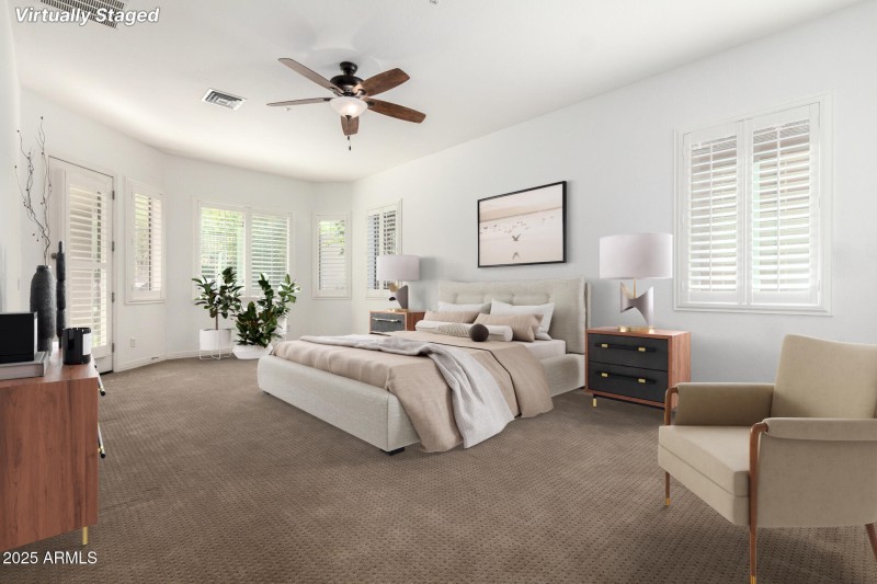 Primary bedroom - virtually staged