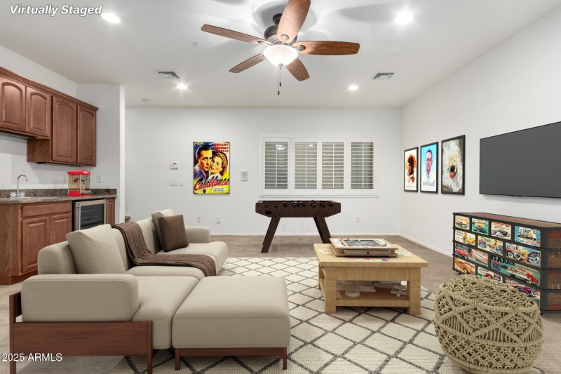 Basement - virtually staged