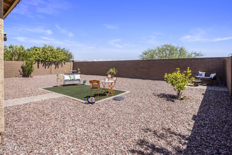 Low maintenance backyard