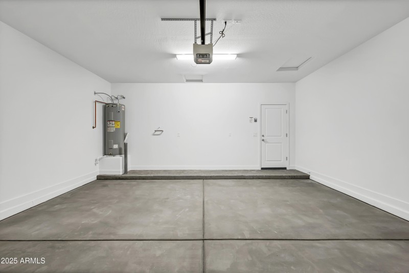 Garage with water softener loop installe