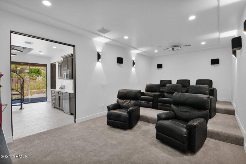 Home theater to kitchenette