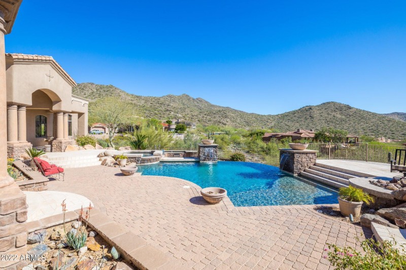 VIEWS OF POOL WITH PAVER DECKING, FIRE P