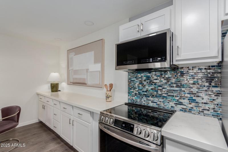 Built in credenza and kitchen