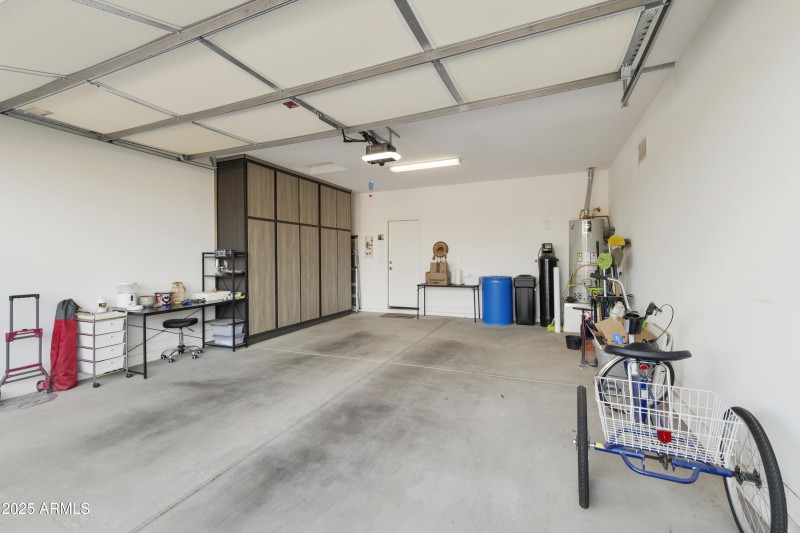 2 Car Garage with Cabinets