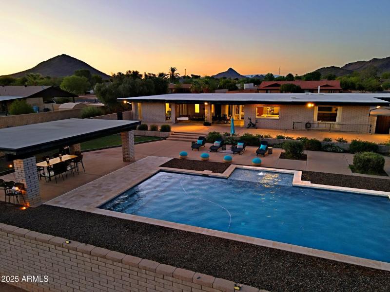Backyard night view