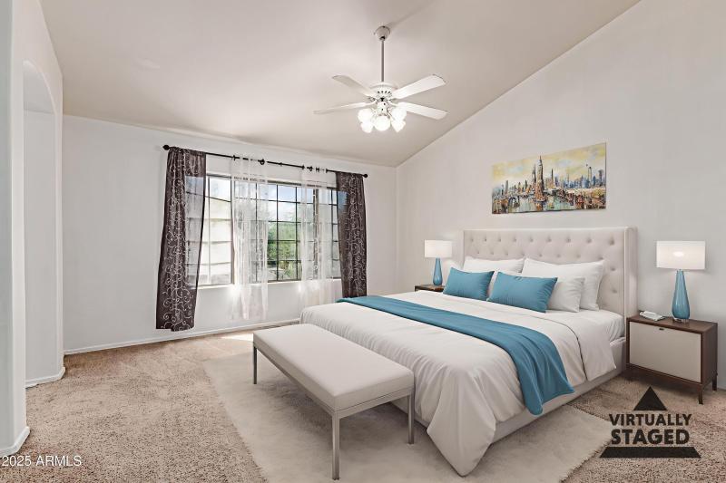 Virtually Staged Primary Bedroom