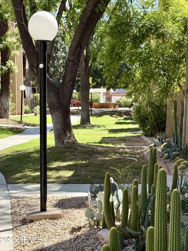 view @ front w/ fountain in distance