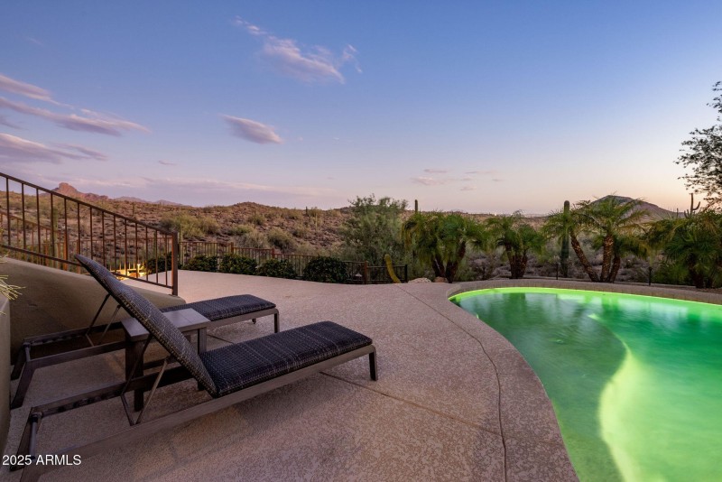 Pool deck sunset