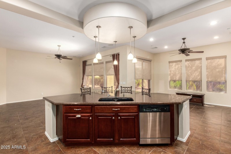 Tray Ceiling Accents over island