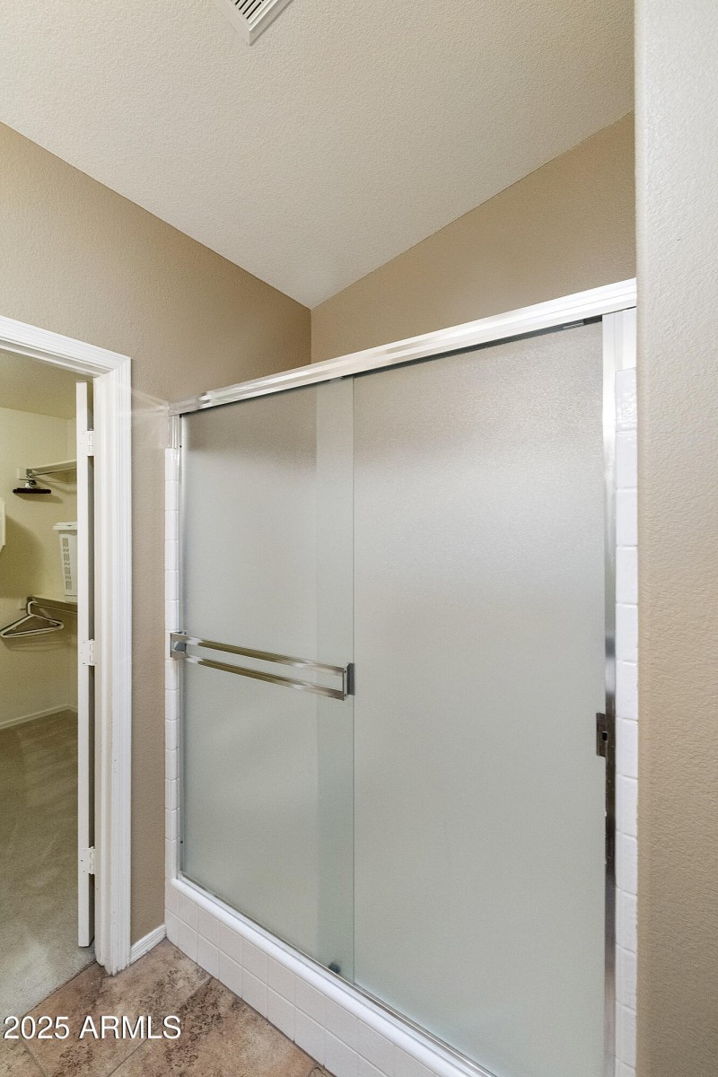 Primary shower and closet entry