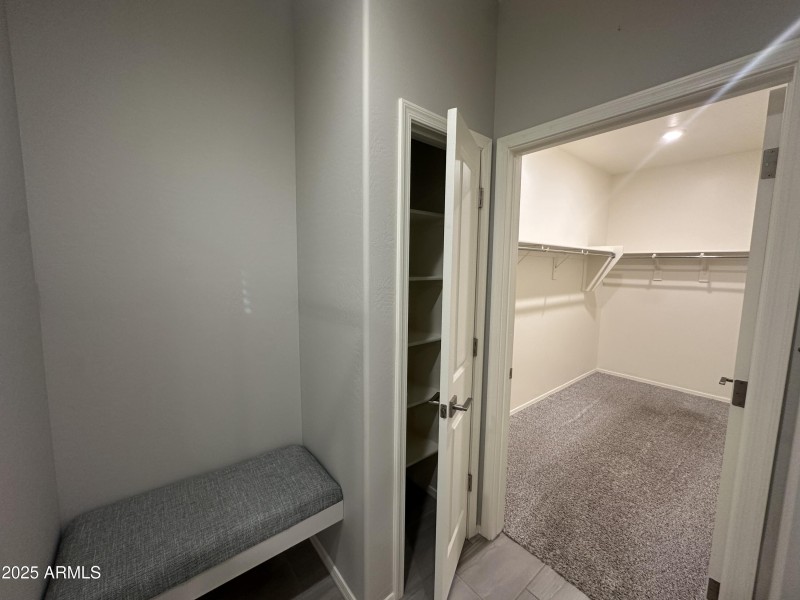 Primary closet and seating