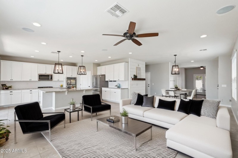 Family Room, Kitchen & Family Room Area
