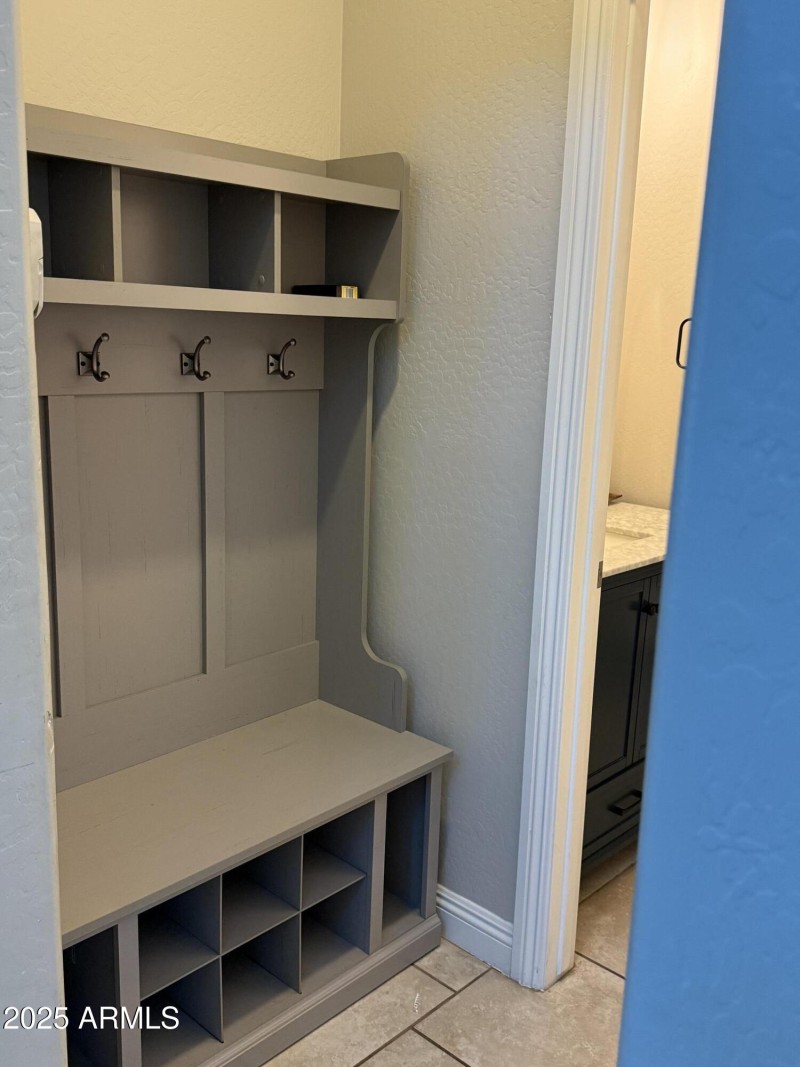 Drop zone at garage entry