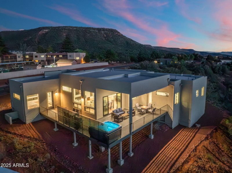 Back View at Sunset
