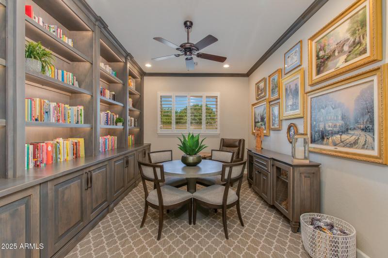 Den with Custom Cabinetry