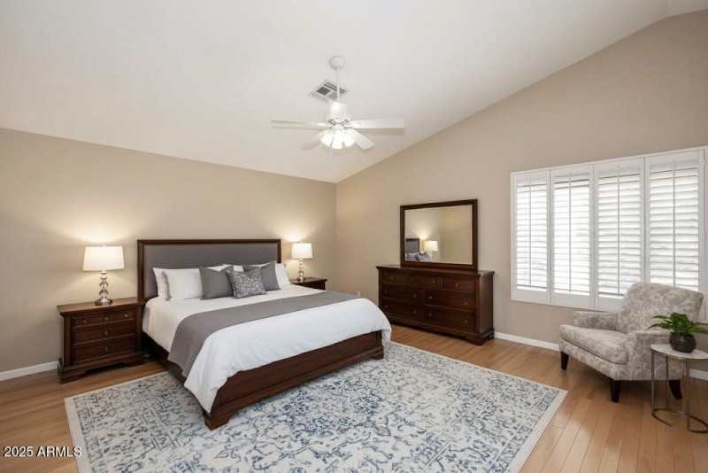 Digitally Staged Primary Bedroom