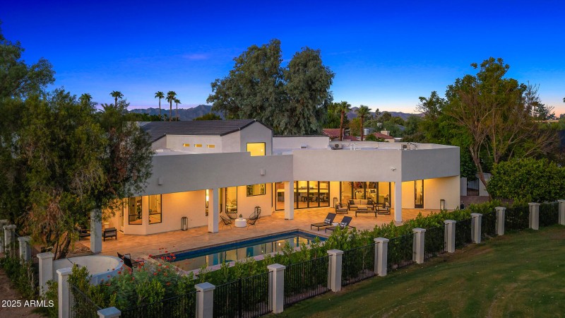 backyard overview_twilight aerial