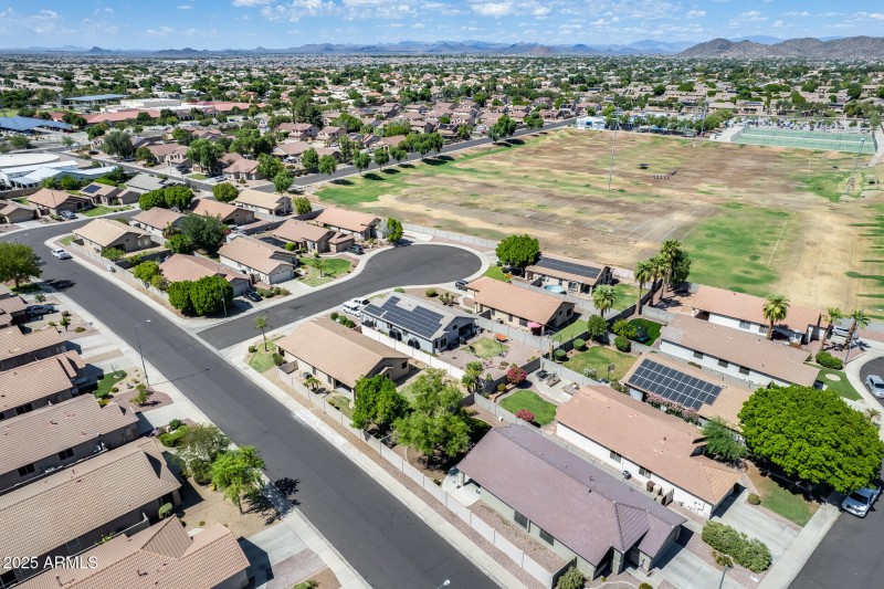 NW view, close to park & pool