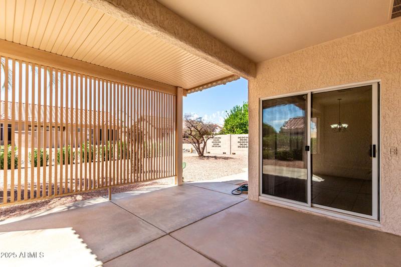 Covered patio with privacy