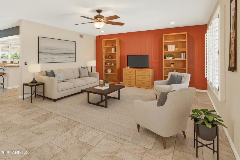 Virtually Staged Living Rm from Foyer