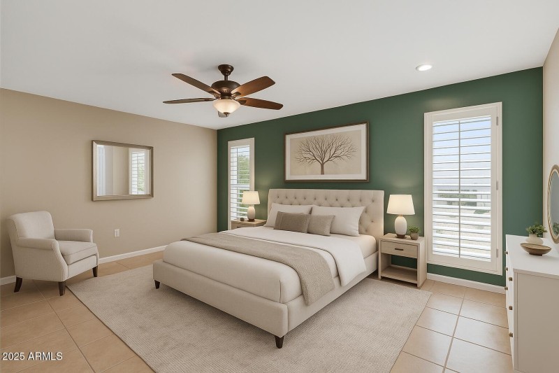 Spacious Primary Virtually staged