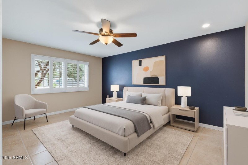 Virtually Staged Large Guest Bedroom