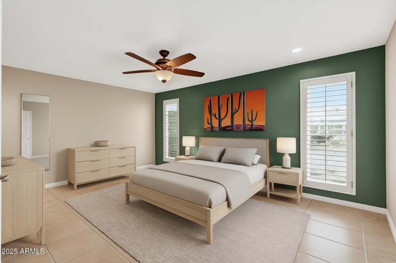 Primary Bedroom virtually staged