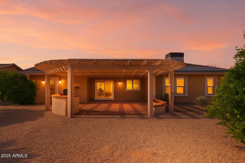 Sunset over Extended back patio.