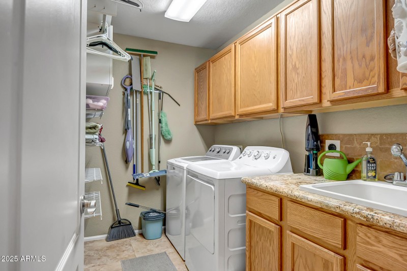 Laundry w/ Cabinets & Sink