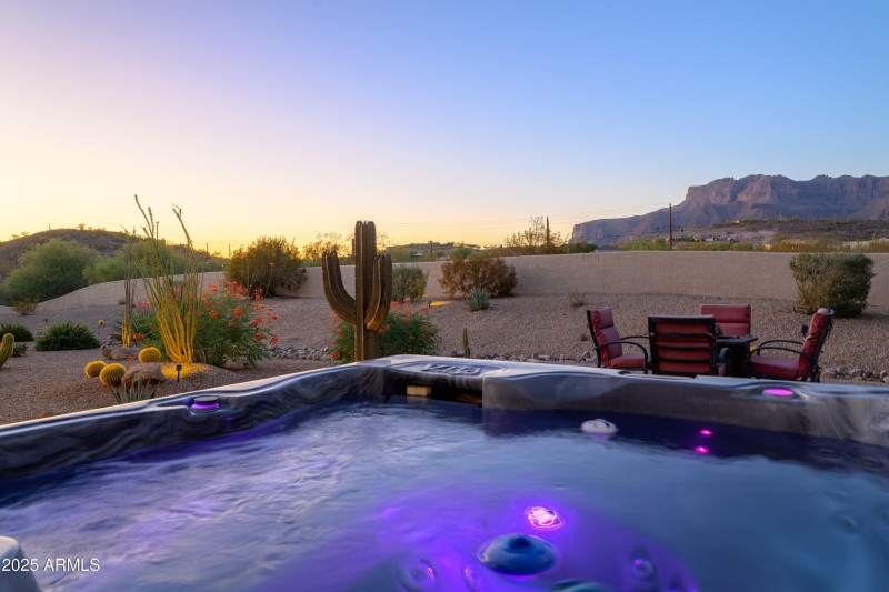 Backyard Hot Tub View_Sunset